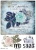 papier decoupage niebieska róże*paper decoupage blue roses